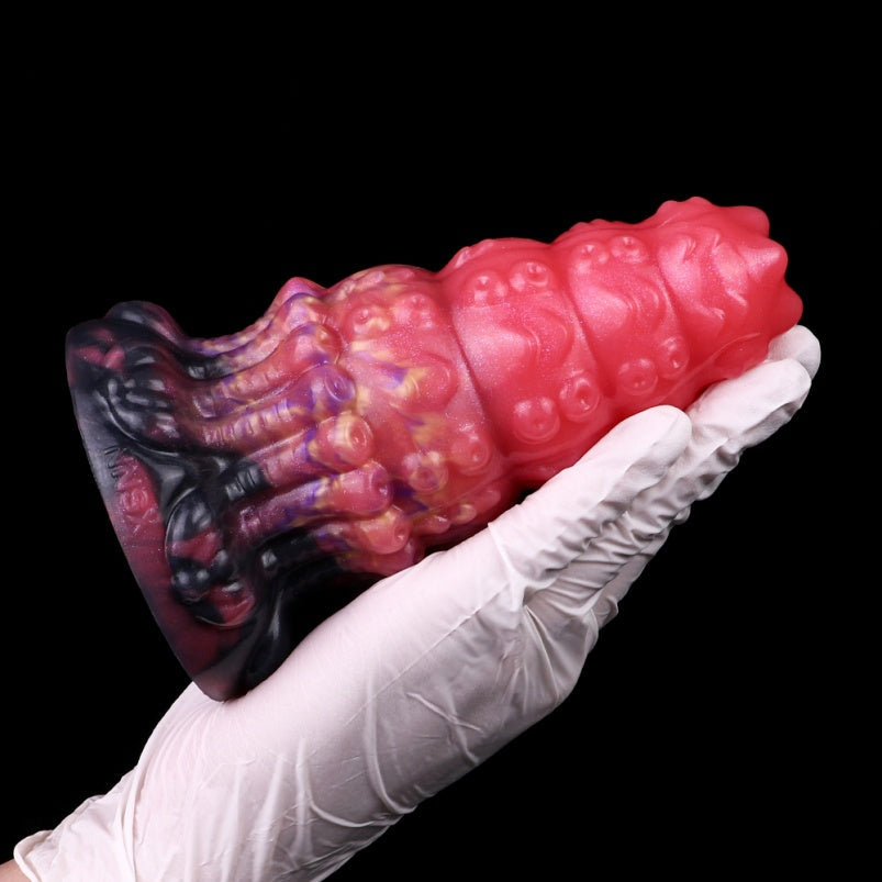 Tentacle Butt Plug Dildo – Blood-Iridescent Platinum Silicone Anal Fantasy Toy | Domlust