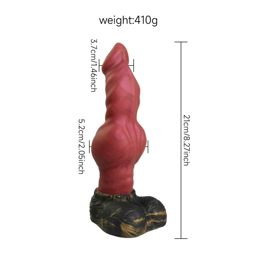 Blood Red Dog Knot Dildo – Fantasy Knotted Dildo | Medical-Grade Silicone | Domlust