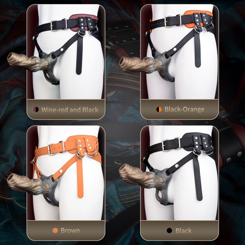 Fantasy Penis Sleeve Male Strap-on Leather Harness Pant - Wearable Mens Cock Extender