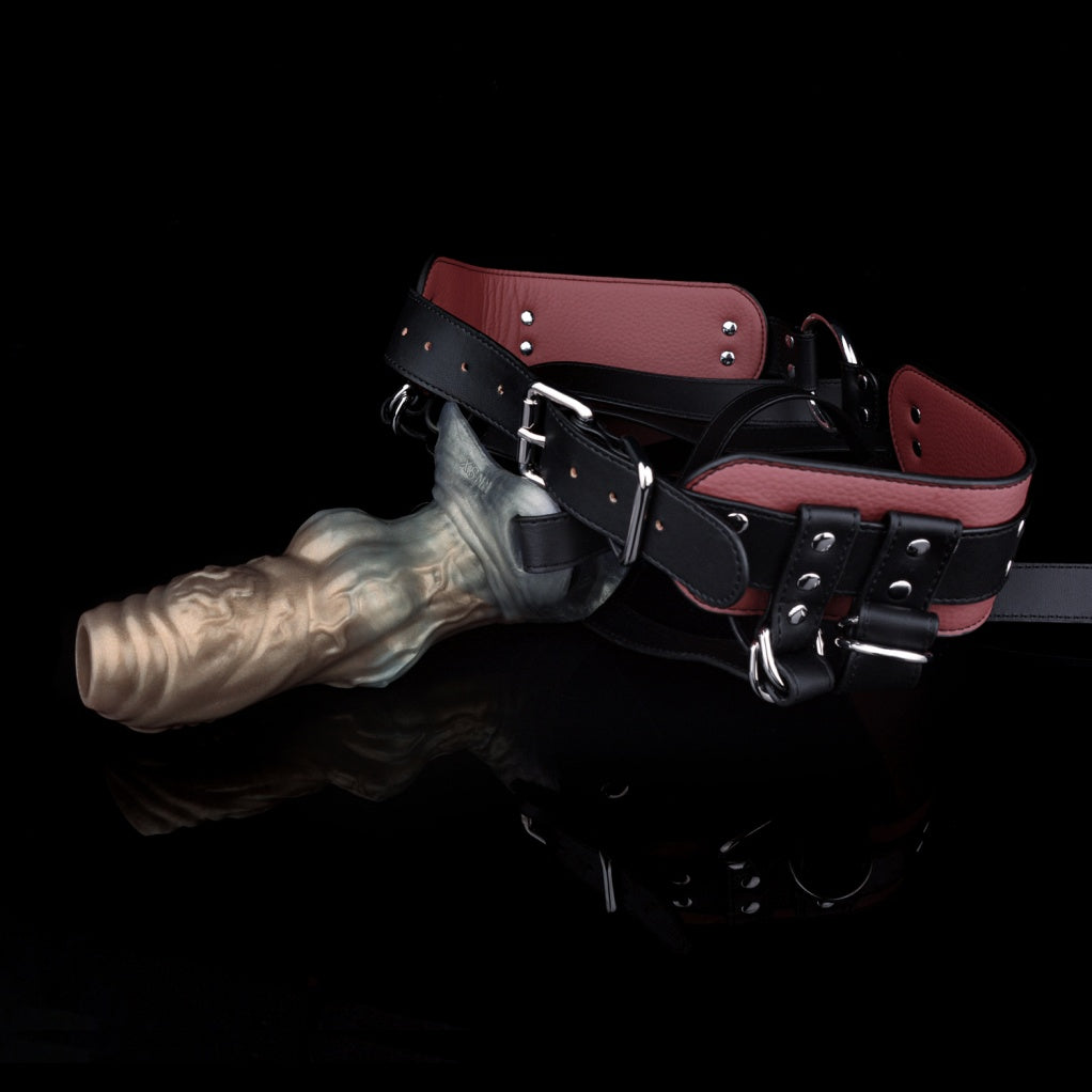 Fantasy Penis Sleeve Male Strap-on Leather Harness Pant - Wearable Mens Cock Extender