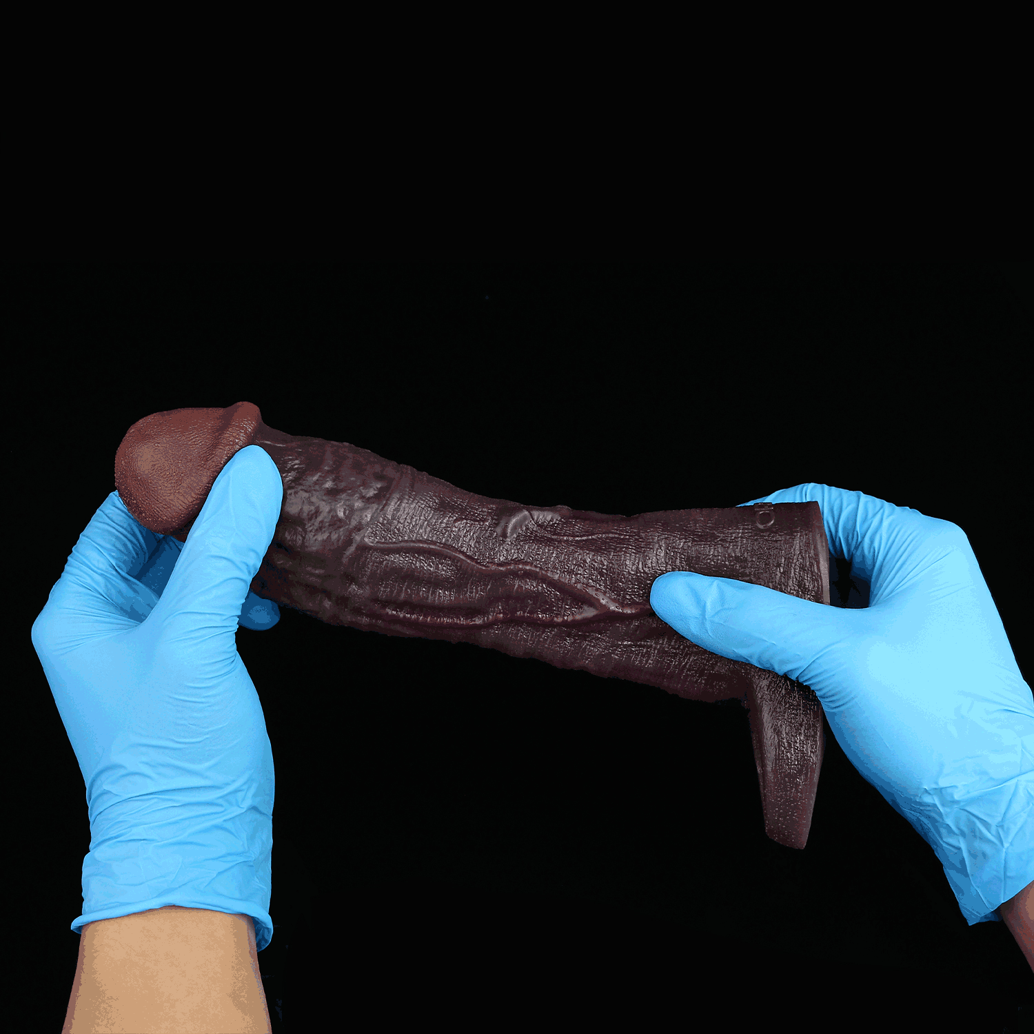 Realistic 7.48" Black Silicone Penis Extender Sleeve - Girth Enhancing Sex Toys for Men