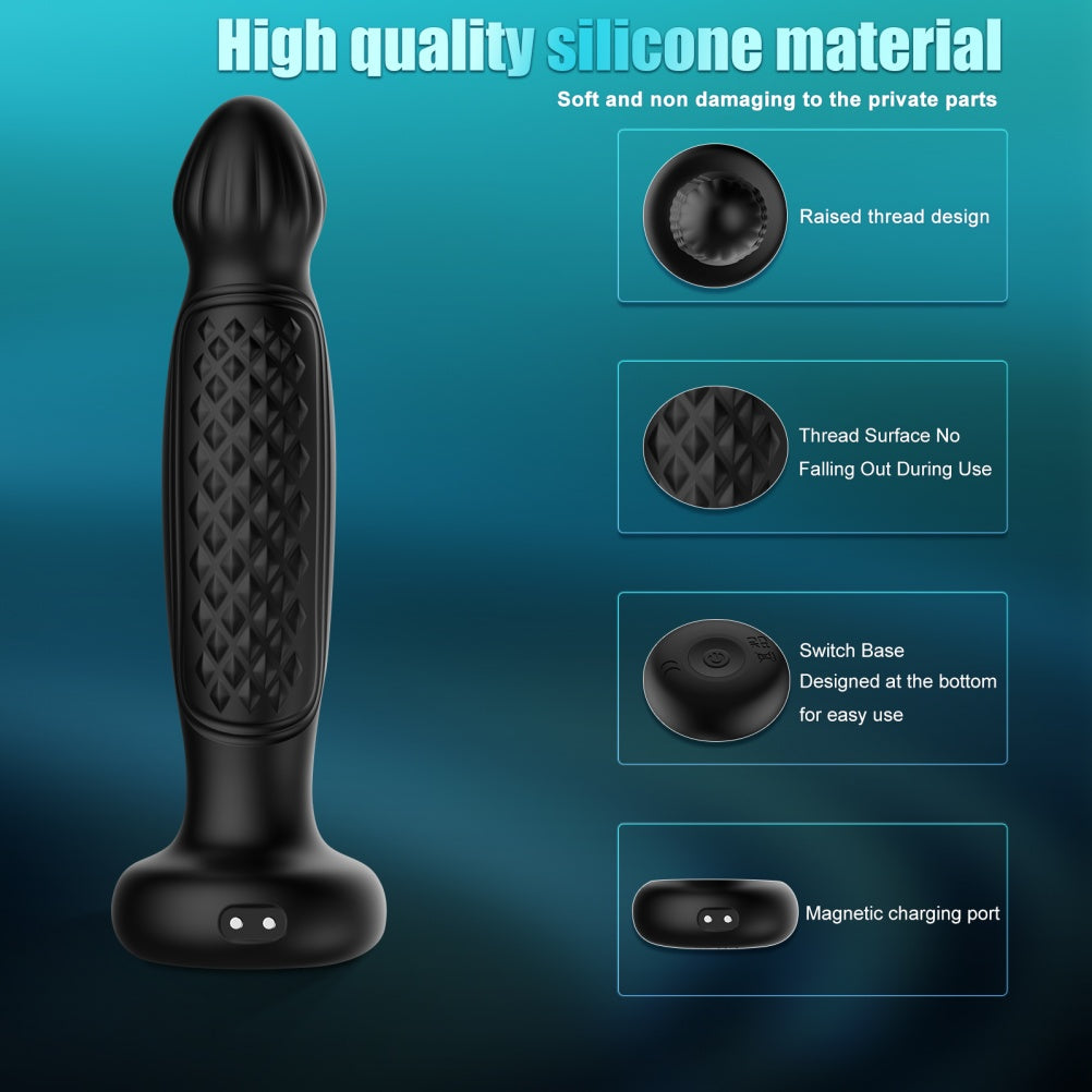 Dual-Pleasure Vibrating Thrusting Massager- Prostate and G-Spot Stimulator Sex Toys