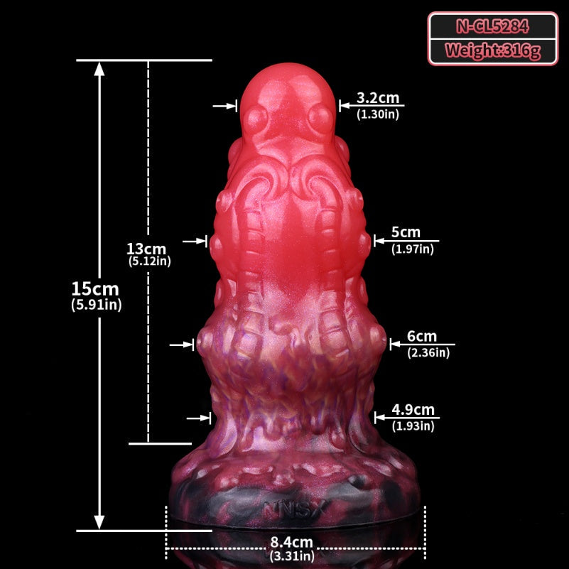 Tentacle Monster Dildo Butt Plug – Blood-Red Platinum Silicone Octopus Fantasy Anal Toy | Domlust