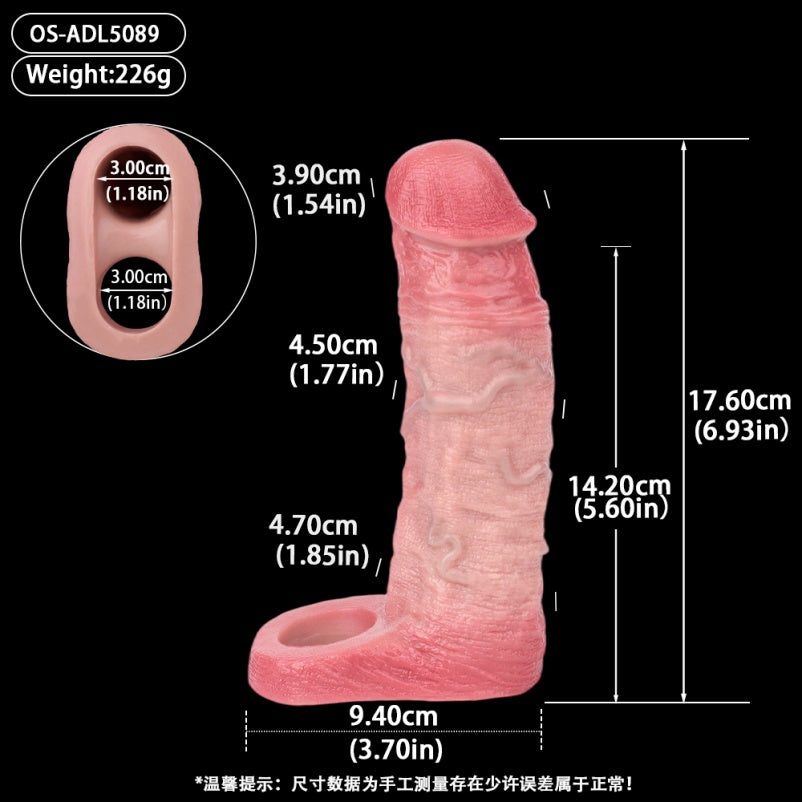 Men Penis Extension Realistic Penis Sleeve – Solution for Erectile Dysfunction and Stimulation