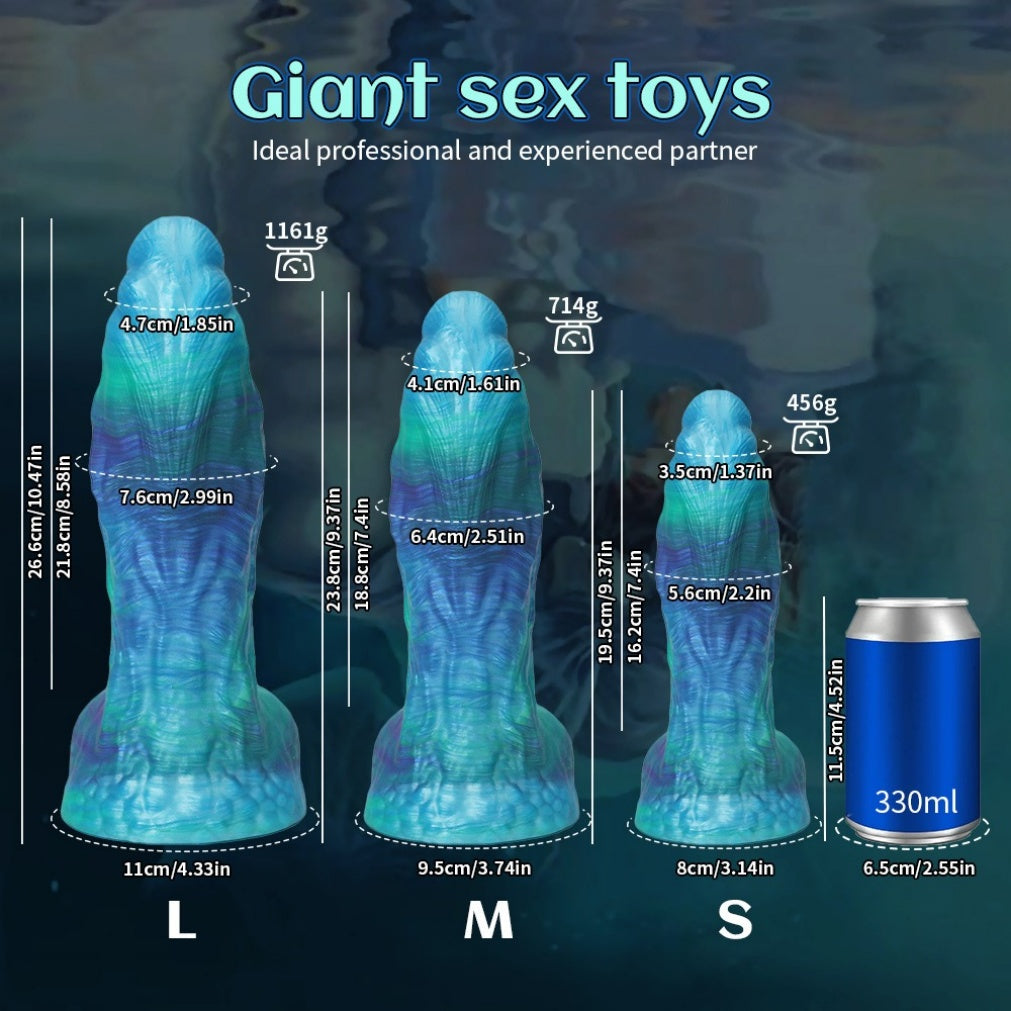 Dragon Dildo Blue Fantasy – Monster Fisting Silicone Dildo S/M/L | Domlust
