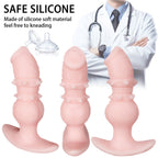 Glow - in - the - Dark Dual Ring Textured Anal Plug with Spiked Surface - Tarisss Sex Toy Store