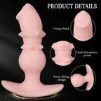 Glow - in - the - Dark Dual Ring Textured Anal Plug with Spiked Surface - Tarisss Sex Toy Store