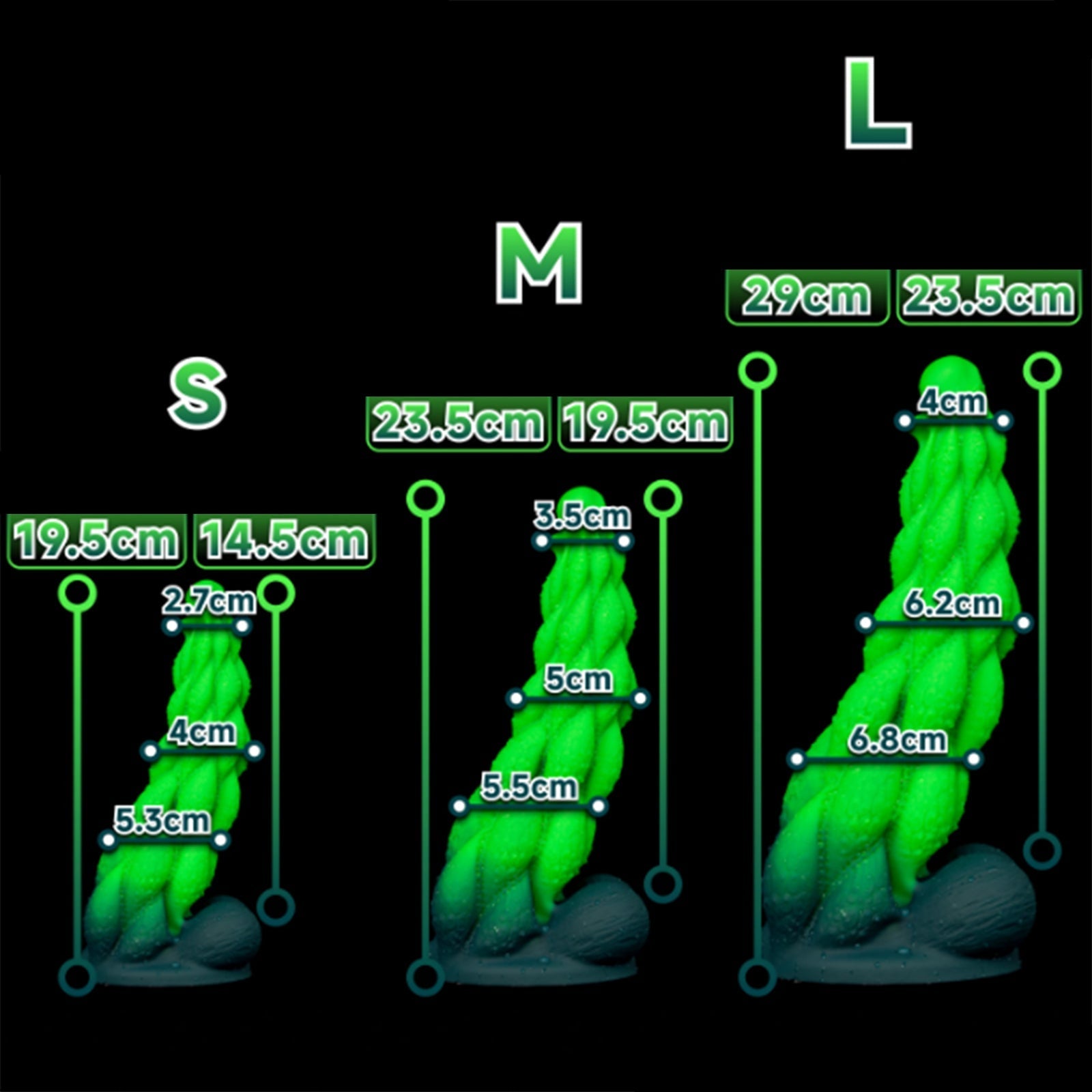 Glow - in - the - Dark Silicone Dildo - Tarisss Sex Toy Store