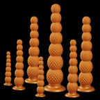 Gold Spiked Bead Anal Plug Extra Thick Textured Butt Plug Dildo - Tarisss Sex Toy Store