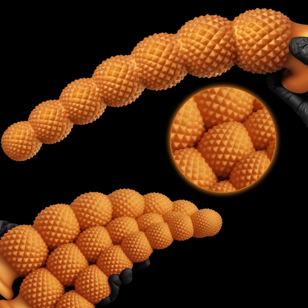 Gold Spiked Bead Anal Plug Extra Thick Textured Butt Plug Dildo - Tarisss Sex Toy Store