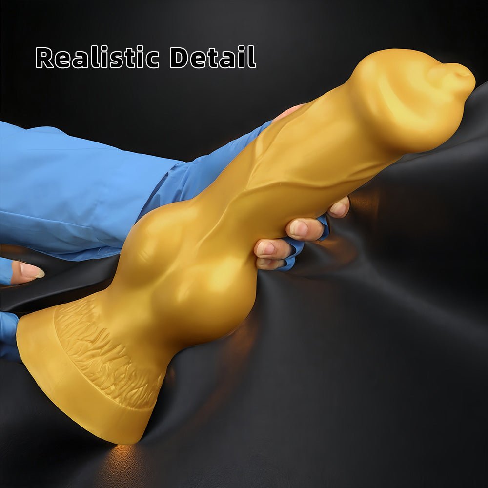 Gold Titan Huge Realistic Dildo – 14.76” / 37.5cm Giant Silicone with Suction Base - Tarisss Sex Toy Store
