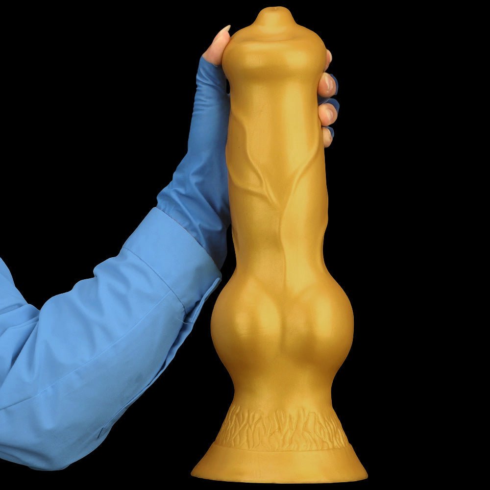 Gold Titan Huge Realistic Dildo – 14.76” / 37.5cm Giant Silicone with Suction Base - Tarisss Sex Toy Store