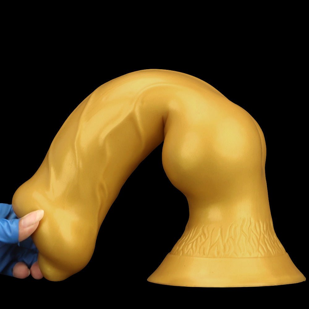Gold Titan Huge Realistic Dildo – 14.76” / 37.5cm Giant Silicone with Suction Base - Tarisss Sex Toy Store