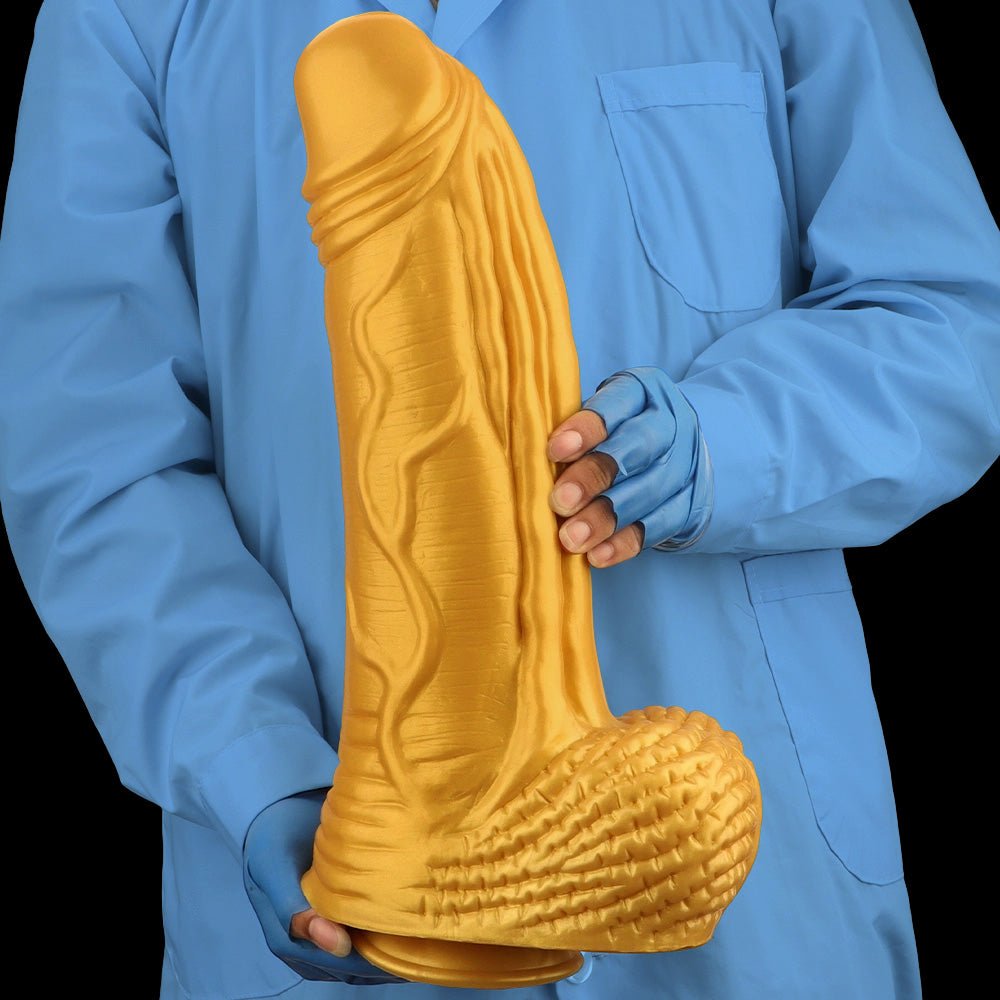 Gold Titan XL Realistic Dildo – 15.3” Silicone Giant with Suction Base - Tarisss Sex Toy Store