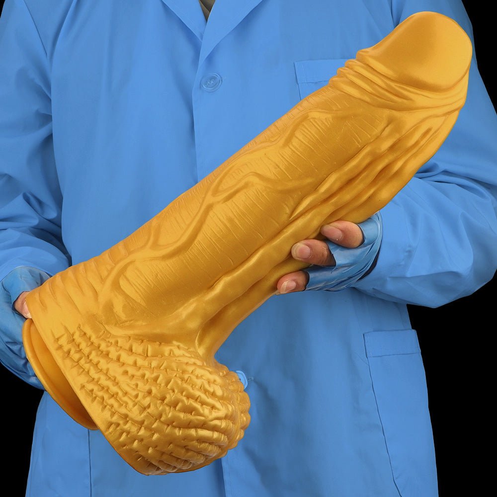 Gold Titan XL Realistic Dildo – 15.3” Silicone Giant with Suction Base - Tarisss Sex Toy Store