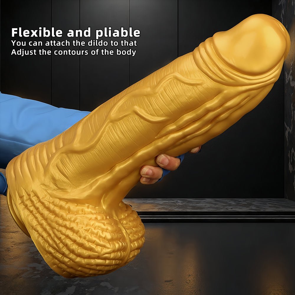 Gold Titan XL Realistic Dildo – 15.3” Silicone Giant with Suction Base - Tarisss Sex Toy Store