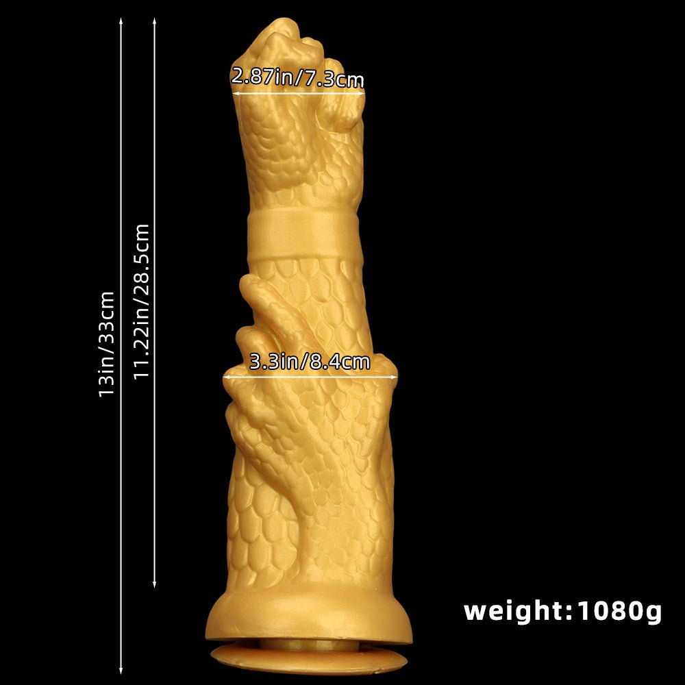 Golden Dragon Claw Fantasy Dildo – 13" Giant Silicone Fantasy Toy with Suction Base - Tarisss Sex Toy Store