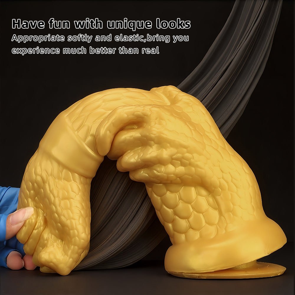 Golden Dragon Claw Fantasy Dildo – 13" Giant Silicone Fantasy Toy with Suction Base - Tarisss Sex Toy Store