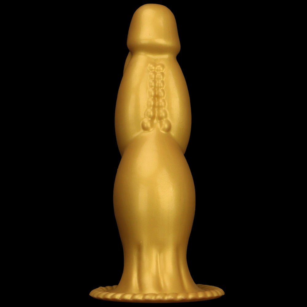 Golden Leviathan Fantasy Dildo – 13.3" Giant Silicone Toy with Suction Base - Tarisss Sex Toy Store