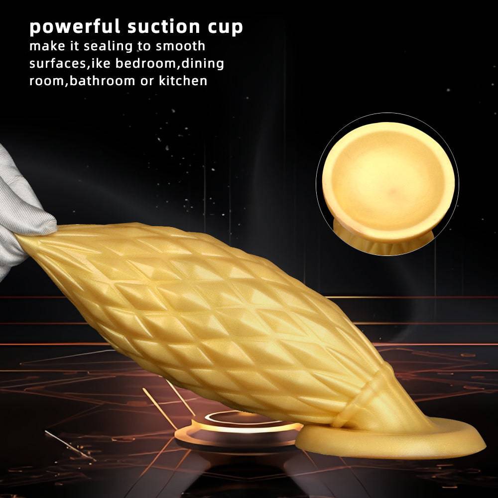 Golden Outlet 7 Inch Thick Silicone Butt Plug - Tarisss Sex Toy Store