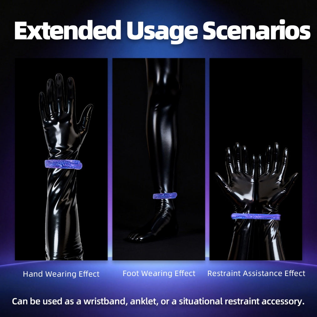 Tentacle Cock Ring Set – Premium Platinum Silicone | 4 Sizes | Deep Blue Dark Series