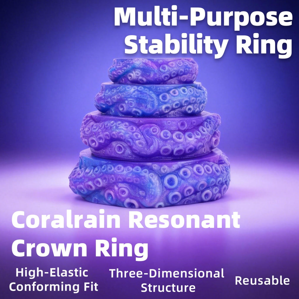 Tentacle Cock Ring Set – Premium Platinum Silicone | 4 Sizes | Deep Blue Dark Series