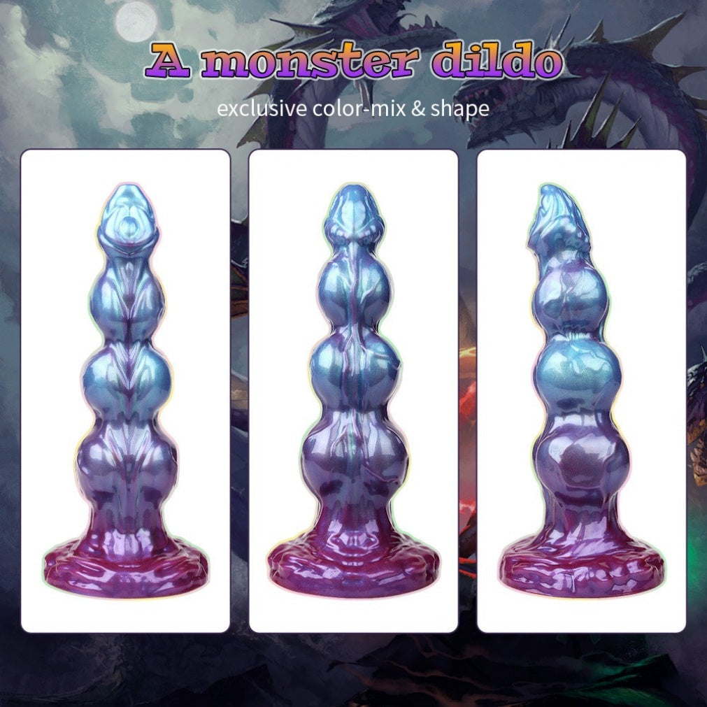 Alien Xenomorph Tri-Knot Dildo – Platinum Silicone Monster Expansion Toy