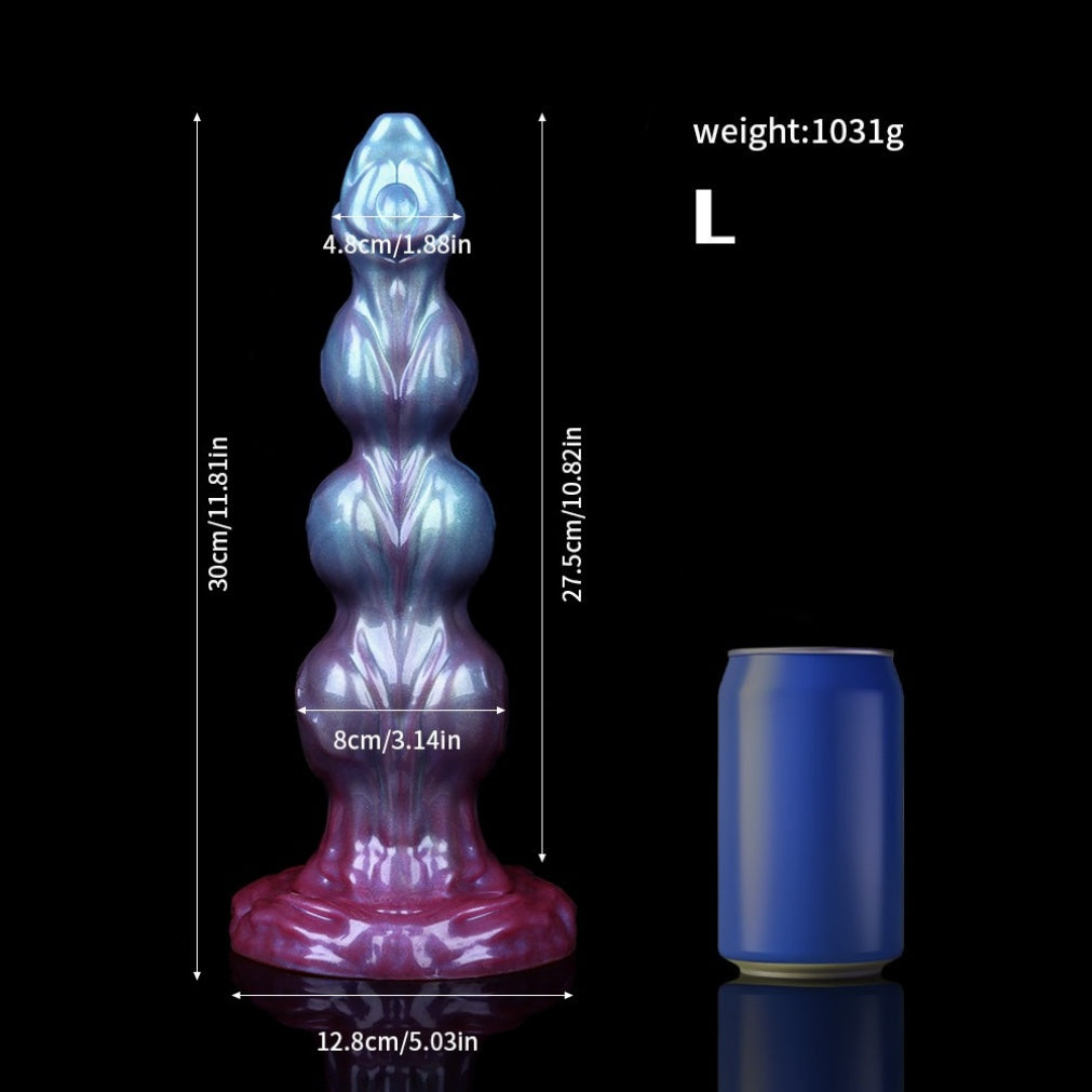 Alien Xenomorph Tri-Knot Dildo – Platinum Silicone Monster Expansion Toy