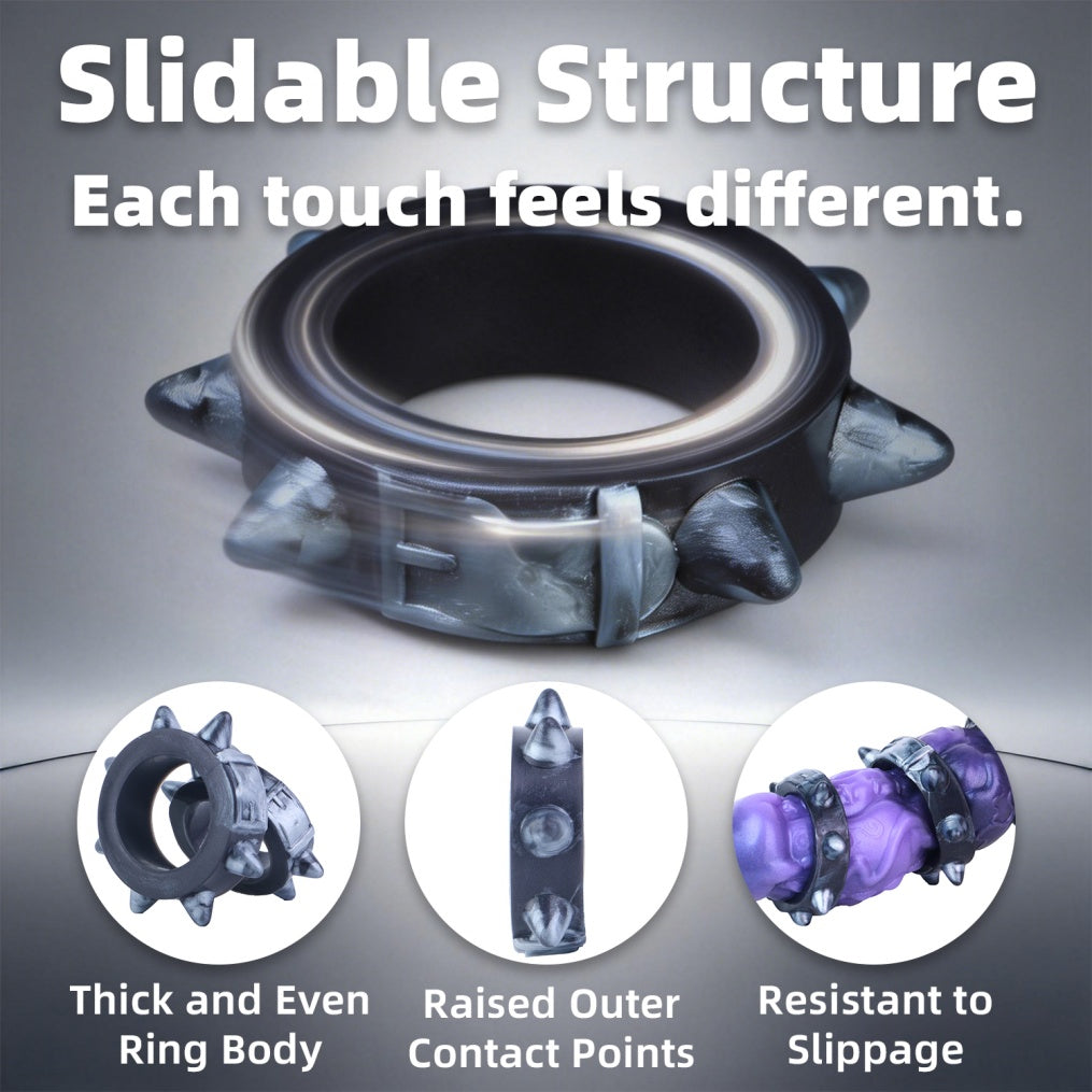 Wolf-Fang Cock Ring Set – Premium Platinum Silicone | 4 Sizes | Dark Series