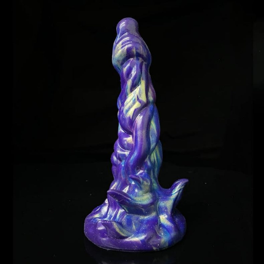 Domlust Alien Xenomorph Fantasy Dildo – Platinum Silicone Tapered Monster Suction Cup Sex Toy