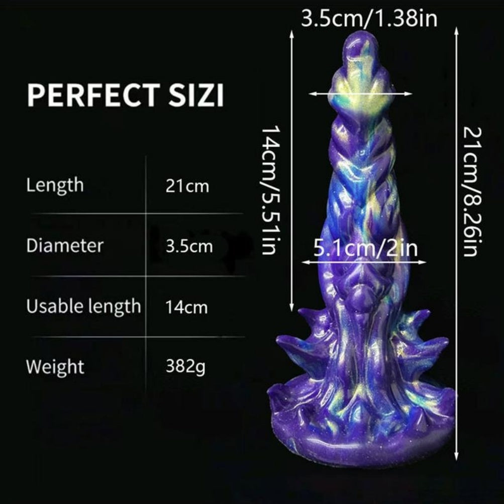 Domlust Alien Xenomorph Fantasy Dildo – Platinum Silicone Tapered Monster Suction Cup Sex Toy