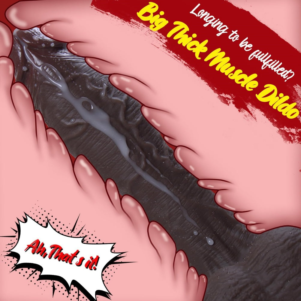 Domlust Huge Black Dildo – 11" Dual-Density Platinum Silicone Thick Girth Realistic Suction Cup Sex Toy