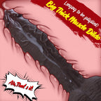 Domlust Huge Black Dildo – 11" Dual-Density Platinum Silicone Thick Girth Realistic Suction Cup Sex Toy