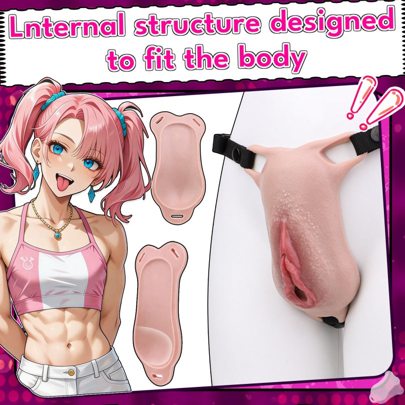Silicone Fake Pussy Pants — Wearable Realistic Vagina Strap-On for Femboys & Crossdressers
