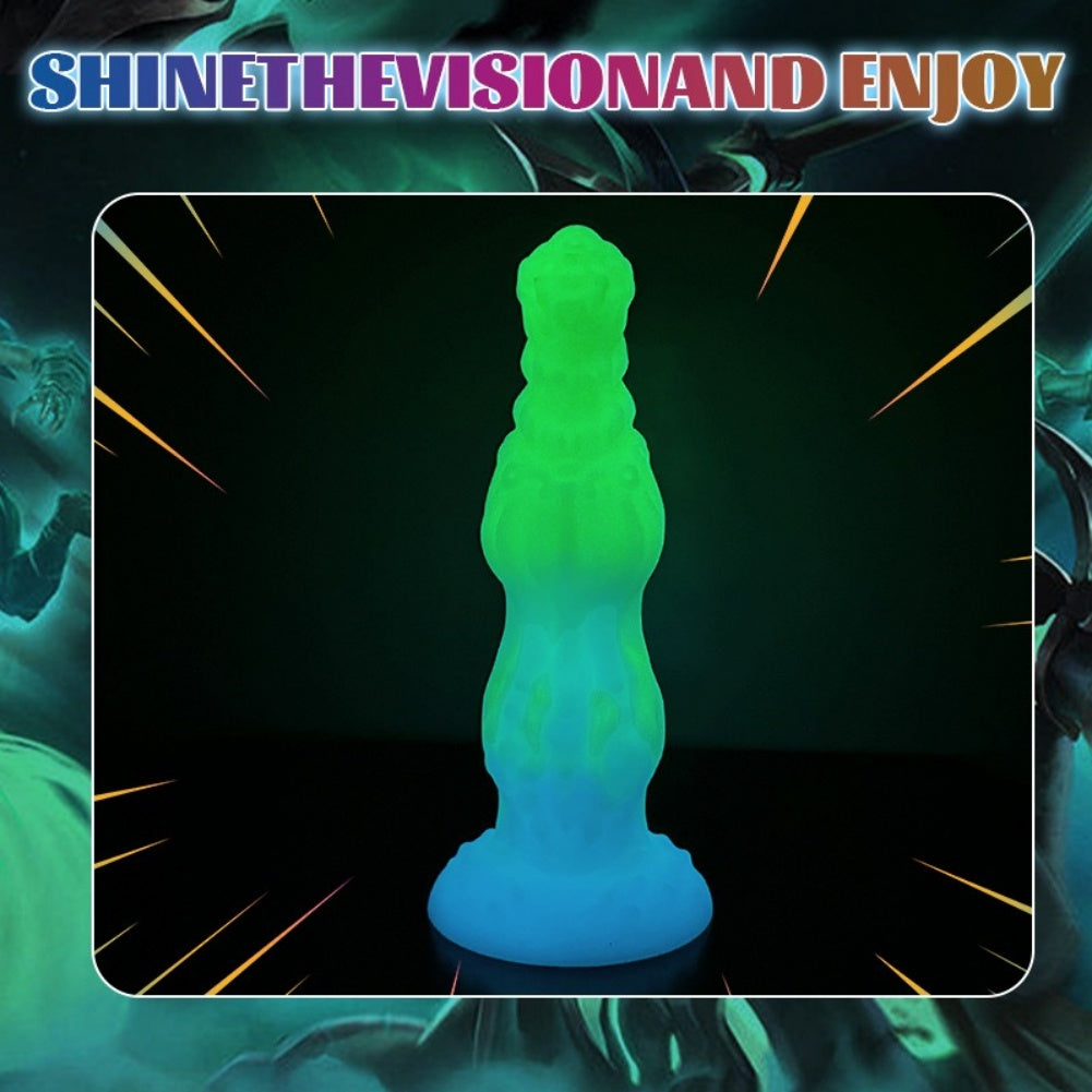Glow-in-the-Dark Knot Dildo – Platinum Silicone Anal Beads Fantasy Fetish Toy | Domlust