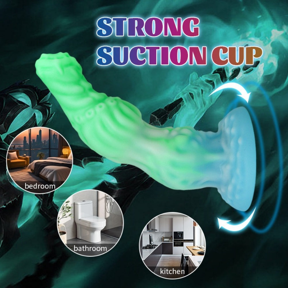 Glow-in-the-Dark Knot Dildo – Platinum Silicone Anal Beads Fantasy Fetish Toy | Domlust