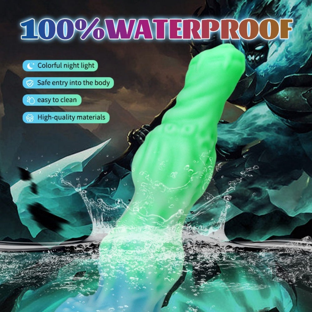 Glow-in-the-Dark Knot Dildo – Platinum Silicone Anal Beads Fantasy Fetish Toy | Domlust