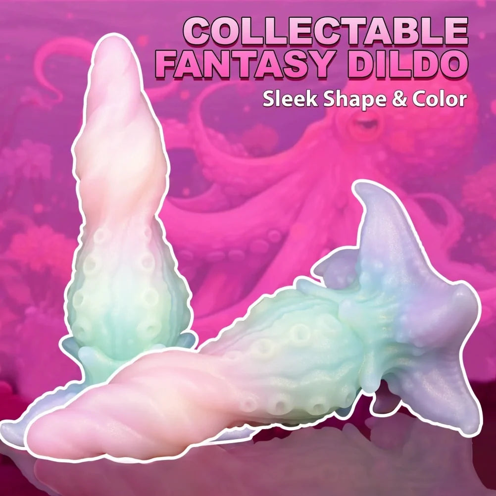 Crystal Spiral Tentacle Dildo – Platinum Silicone Starfish Suction Cup Fantasy Toy | Domlust