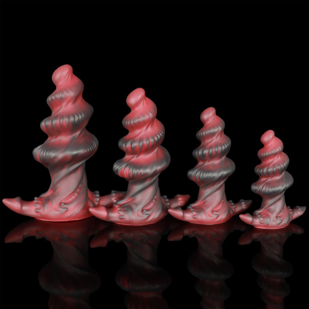Fantasy Shark Egg Spiral Anal Dildo - Silicone Monster Sex Toy for G-Spot & A-Spot Expansion