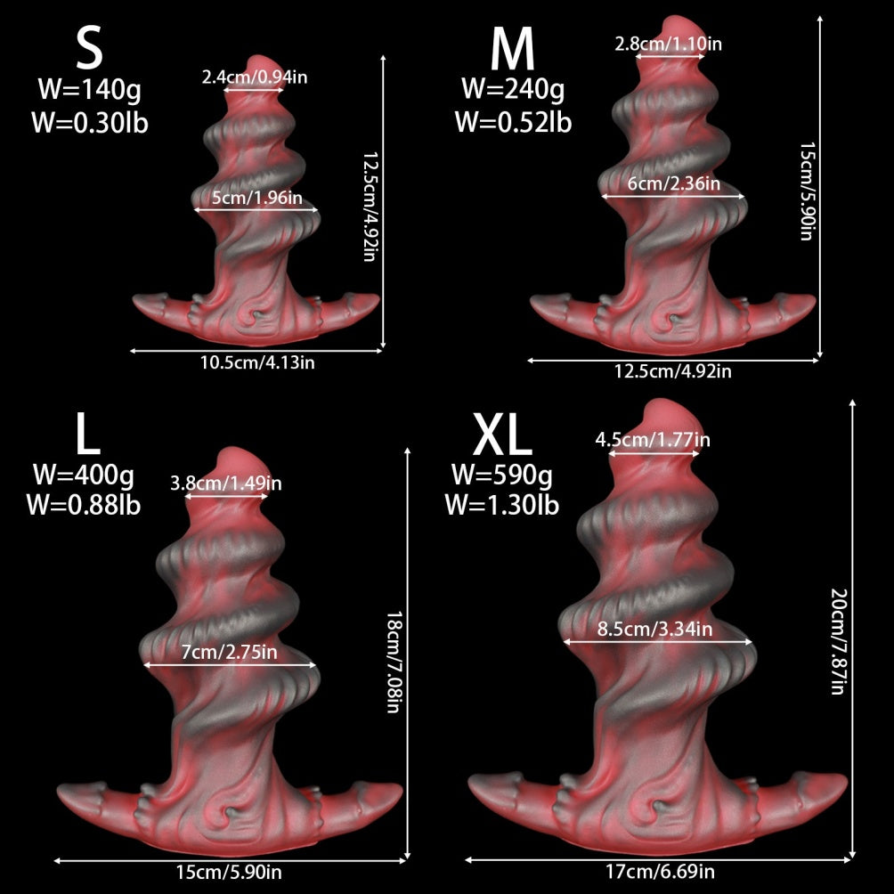 Fantasy Shark Egg Spiral Anal Dildo - Silicone Monster Sex Toy for G-Spot & A-Spot Expansion