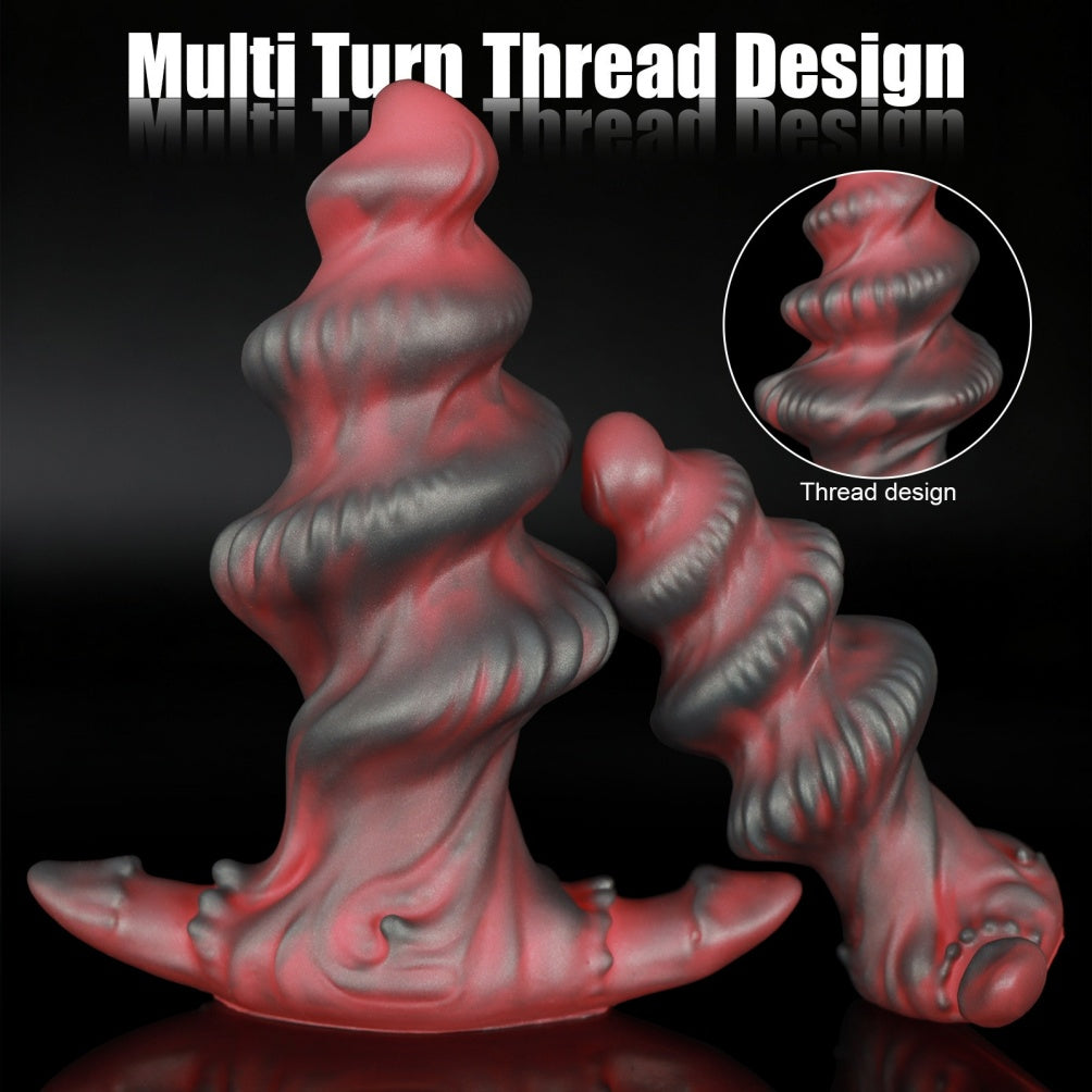 Fantasy Shark Egg Spiral Anal Dildo - Silicone Monster Sex Toy for G-Spot & A-Spot Expansion