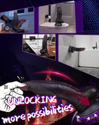 7.2" Realistic Dual-Layer Silicone Suction Cup Dildo - "Black Duke" Experience for Authentic Pleasure