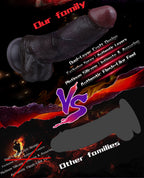 7.2" Realistic Dual-Layer Silicone Suction Cup Dildo - "Black Duke" Experience for Authentic Pleasure