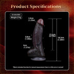7.2" Realistic Dual-Layer Silicone Suction Cup Dildo - "Black Duke" Experience for Authentic Pleasure