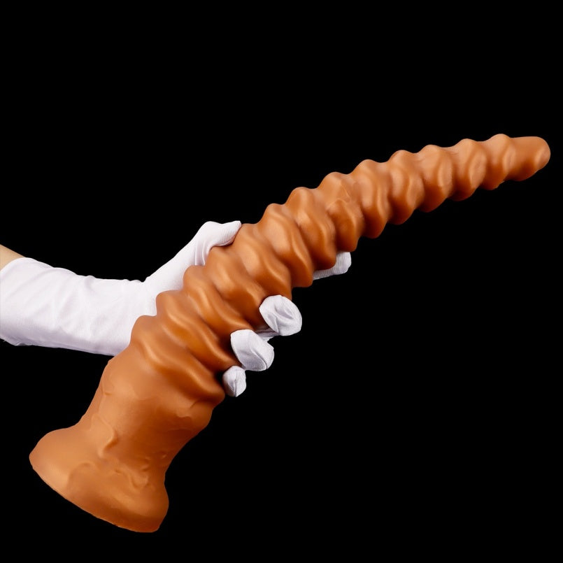 Domlust Gold Spiral Dildo – Silicone Anal Beads Butt Plug Fantasy Toy | S to XL
