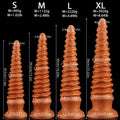 Domlust Gold Spiral Dildo – Silicone Anal Beads Butt Plug Fantasy Toy | S to XL