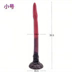 Domlust Dragon Tail Anal Dildo | Blood-Red Platinum Silicone Extra Long Butt Plug S & L