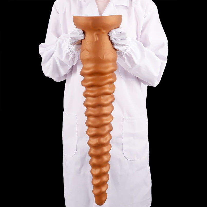 Domlust Gold Spiral Dildo – Silicone Anal Beads Butt Plug Fantasy Toy | S to XL