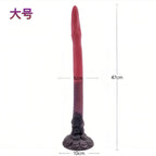 Domlust Dragon Tail Anal Dildo | Blood-Red Platinum Silicone Extra Long Butt Plug S & L