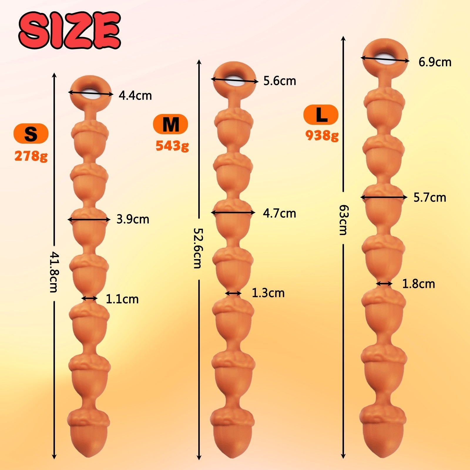 Halloween Pine Nut - Shaped Liquid Silicone Anal Beads - Tarisss Sex Toy Store